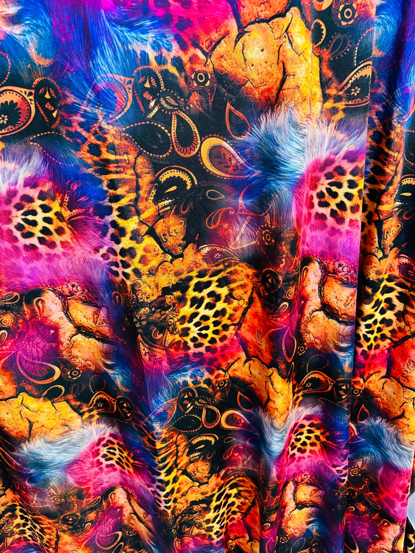 Exotic Leopard abstract design print on best quality of nylon spandex 4-way stretch 58/60” High Quality fabrics by AlexLAFabrics
