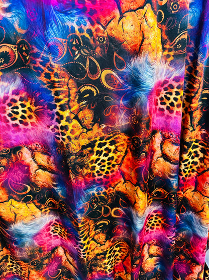 Exotic Leopard abstract design print on best quality of nylon spandex 4-way stretch 58/60” High Quality fabrics by AlexLAFabrics