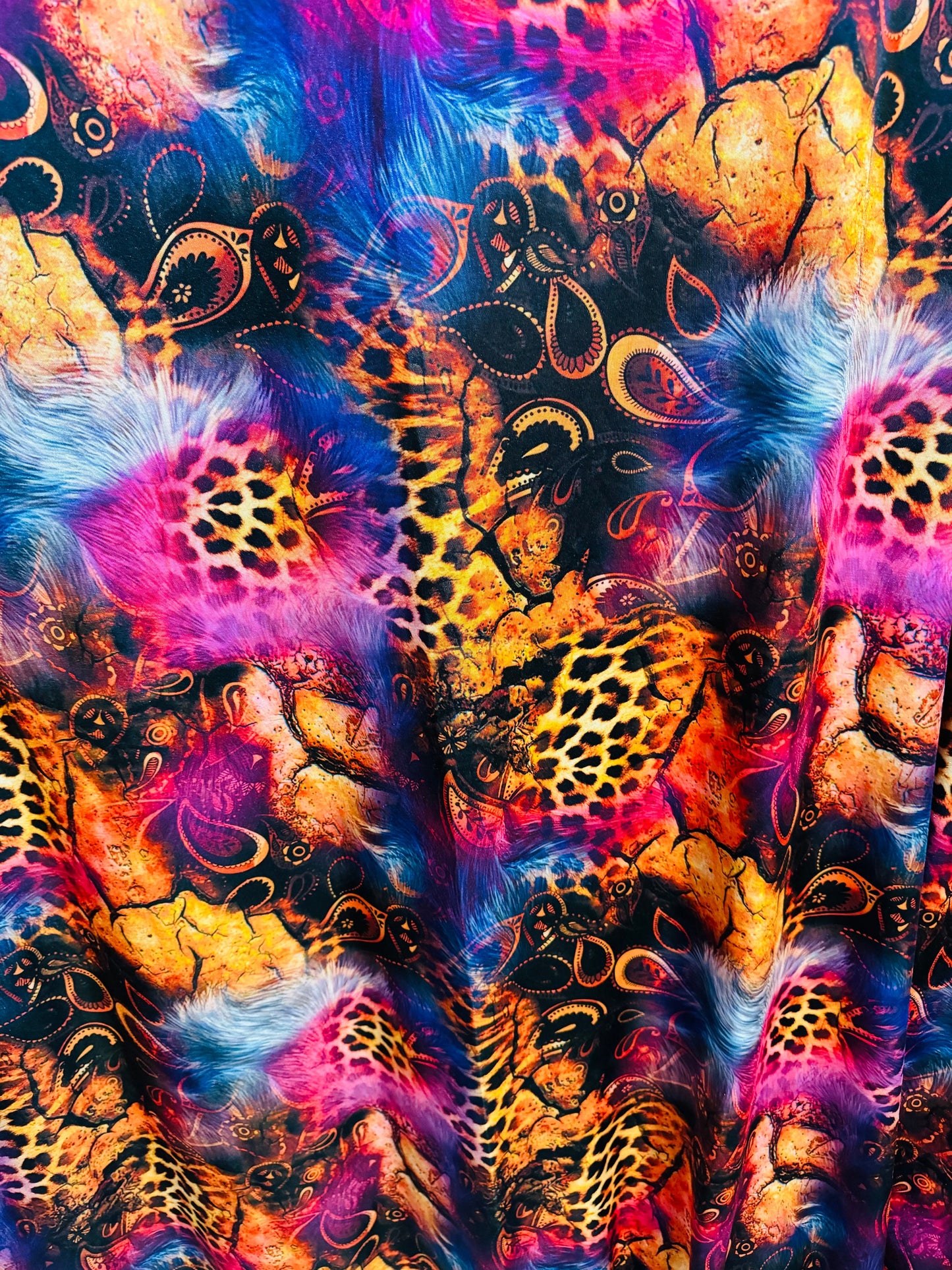 Exotic Leopard abstract design print on best quality of nylon spandex 4-way stretch 58/60” High Quality fabrics by AlexLAFabrics