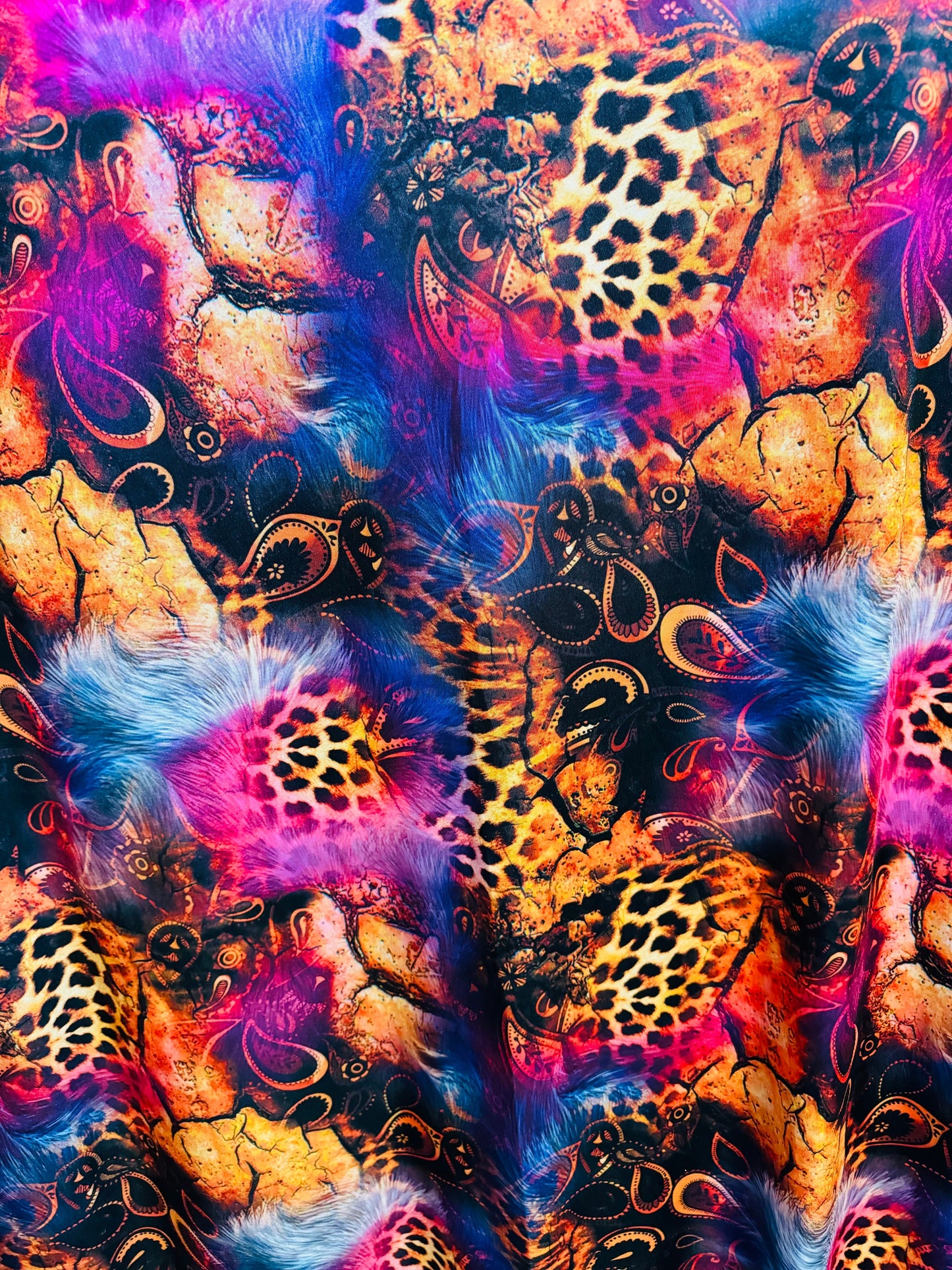 Exotic Leopard abstract design print on best quality of nylon spandex 4-way stretch 58/60” High Quality fabrics by AlexLAFabrics
