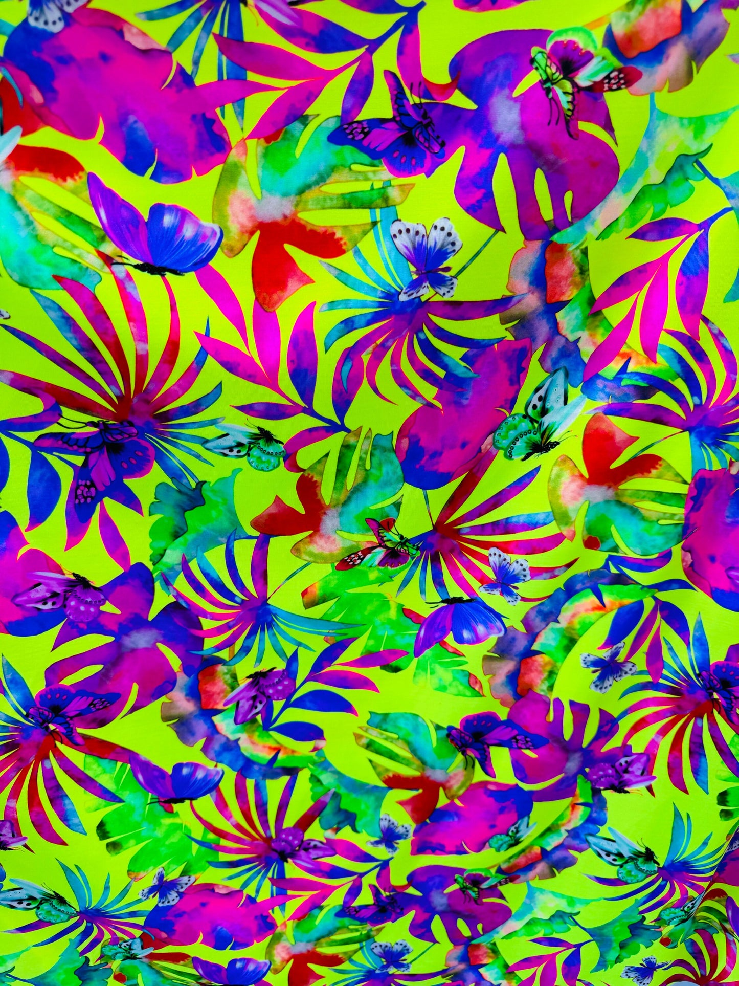 New Fantastic Tropical design print nylon spandex Italian quality 4-way stretch 58/60”