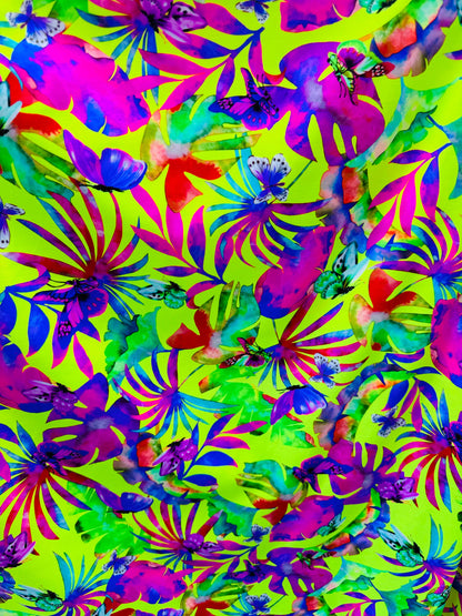 New Fantastic Tropical design print nylon spandex Italian quality 4-way stretch 58/60”