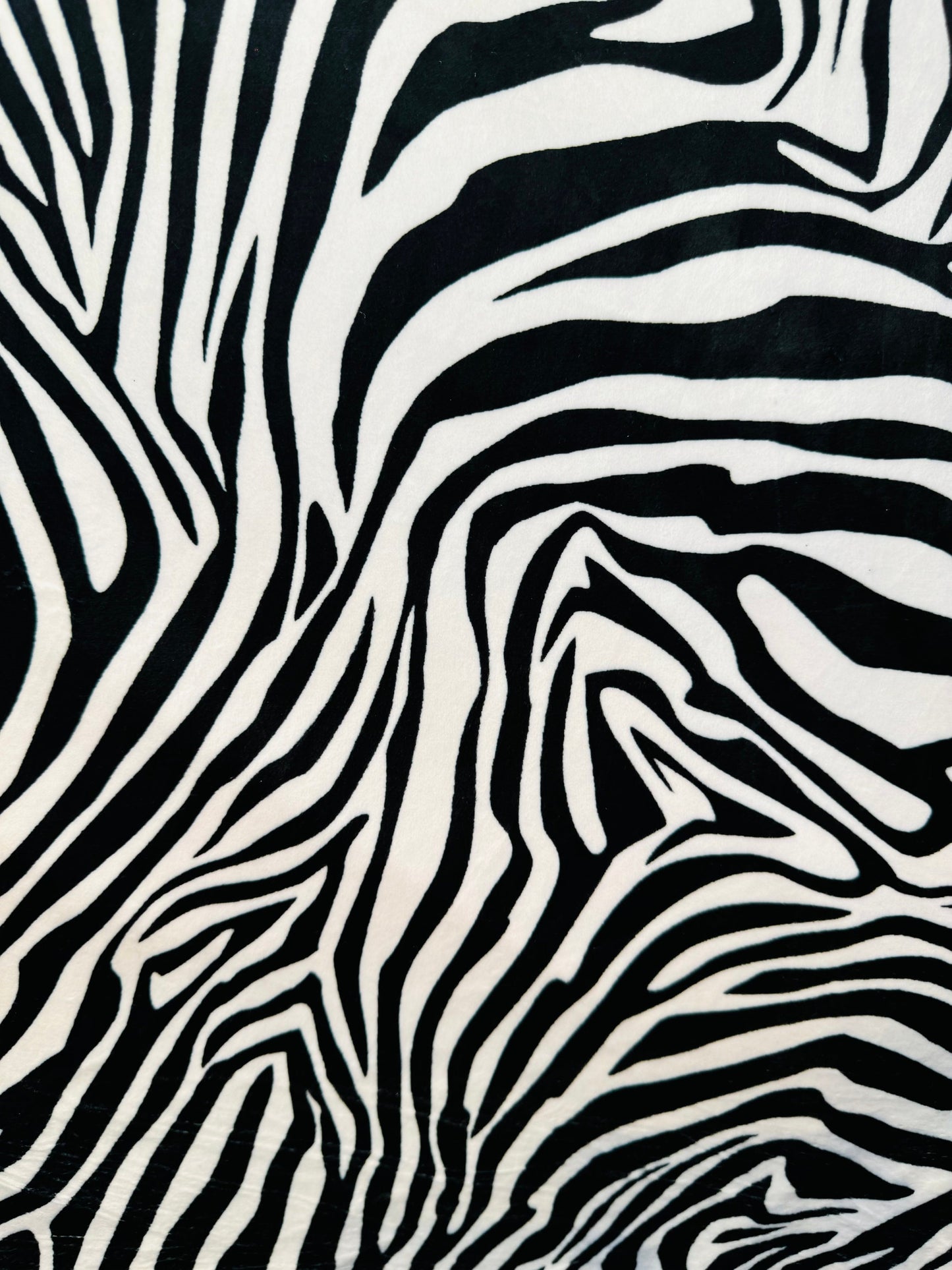Exotic zebra design print on best quality of stretch velvet 4-way stretch 58/60”