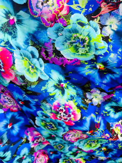 New Luxury floral design nylon spandex printed Italian quality 4-way stretch 58/60”