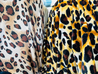 New Exotic animal print on great quality of stretch velvet 4-way stretch 58/60”