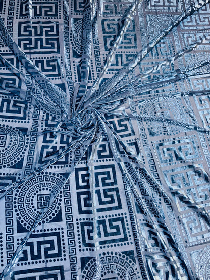 New Geometric fashion design luxury 4-way stretch burnout velvet 58/60” Sold by the YD.