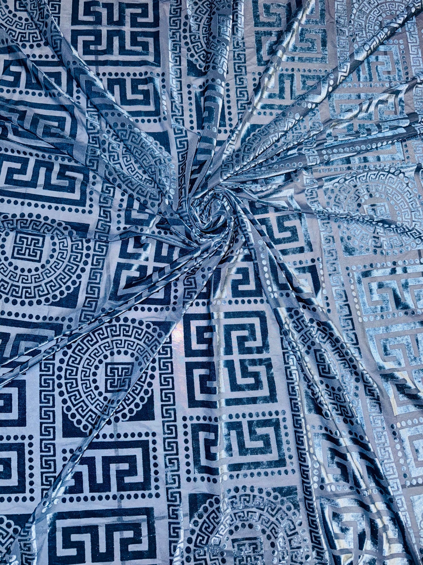 New Geometric fashion design luxury 4-way stretch burnout velvet 58/60” Sold by the YD.
