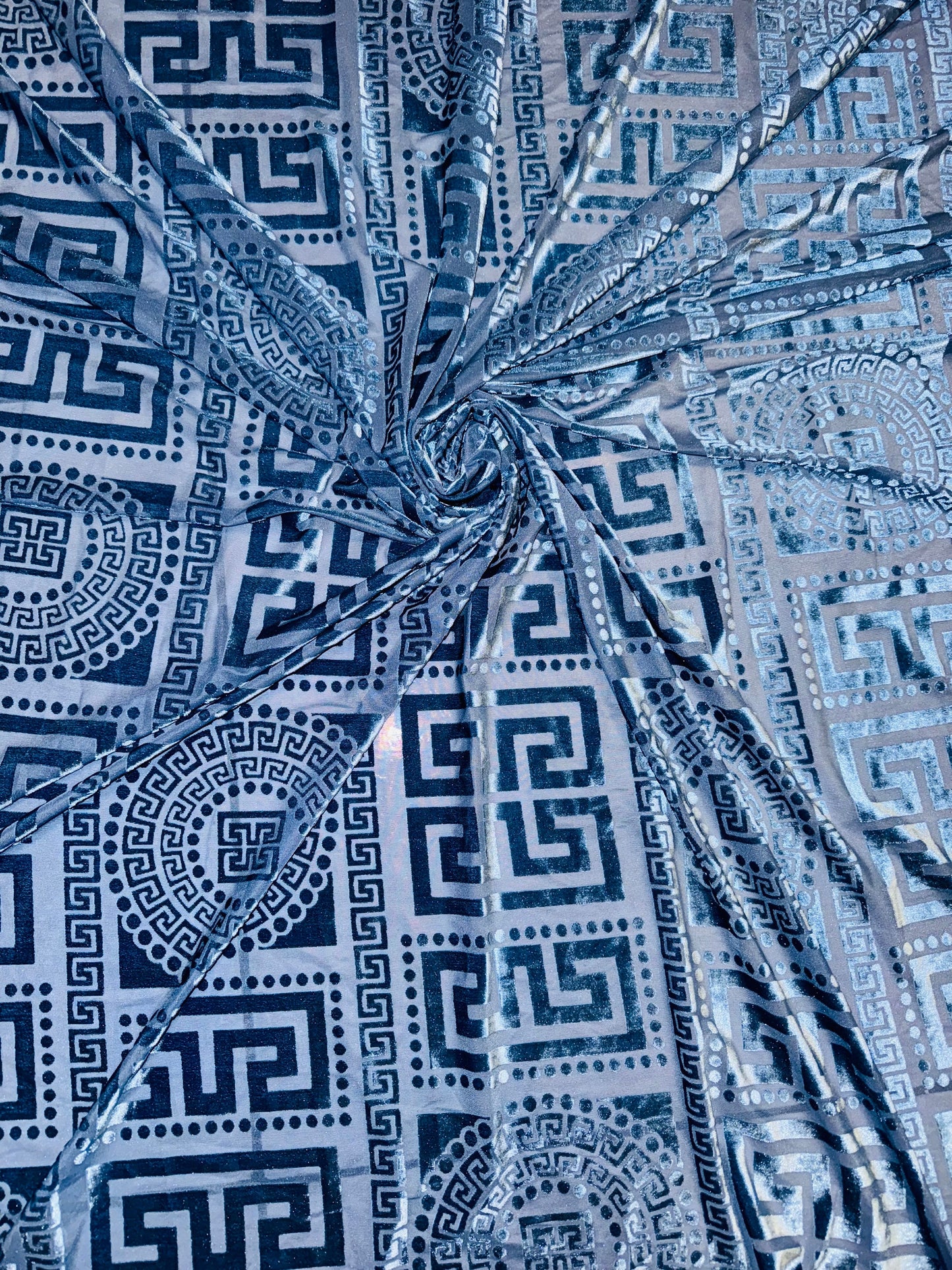 New Geometric fashion design luxury 4-way stretch burnout velvet 58/60” Sold by the YD.