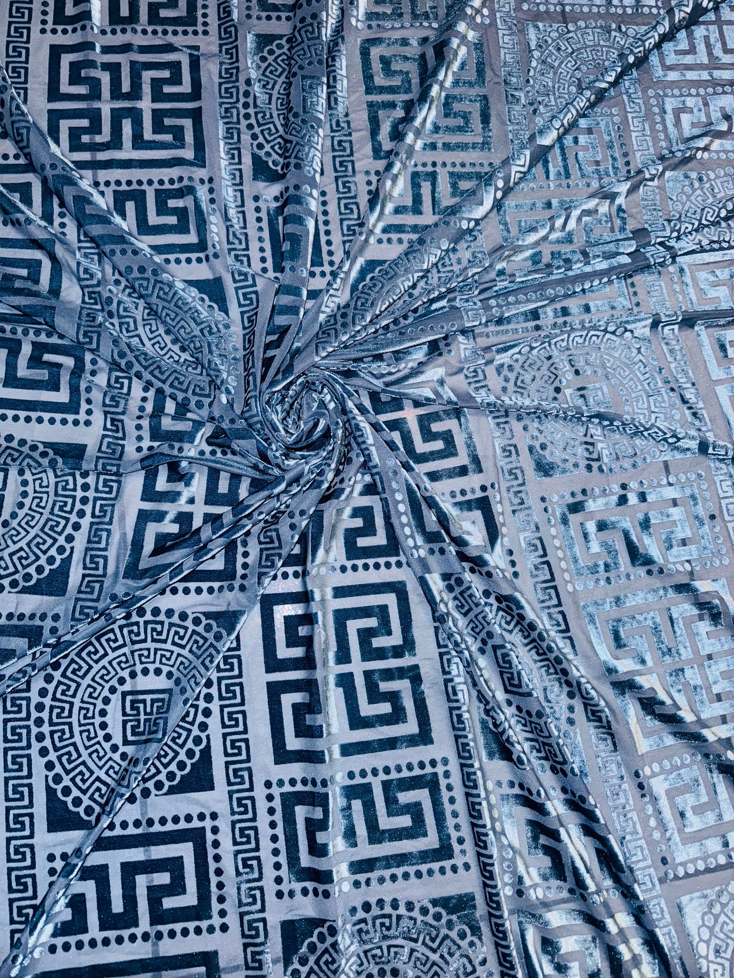 New Geometric fashion design luxury 4-way stretch burnout velvet 58/60” Sold by the YD.