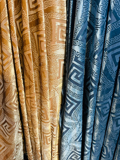 New Luxury Geometric fashion design on stretch burnout velvet 4-way stretch 58/60” High quality fabrics by AlexLAFabrics