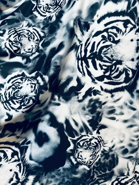 New Exotic Tiger design print on great quality of nylon spandex 4-way stretch 58/60”