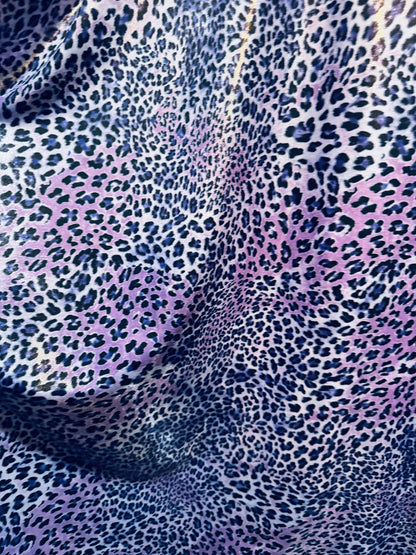 New Exotic cheetah design on metallic nylon spandex 4-way stretch 58/60”