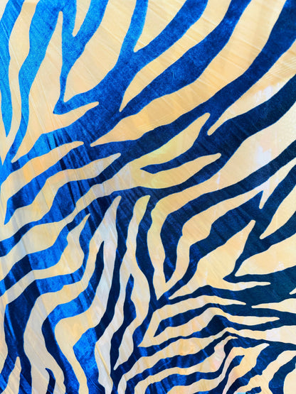 Luxury Tiger design on stretch Burnout velvet 4-way 58/60” Sold by the YD.