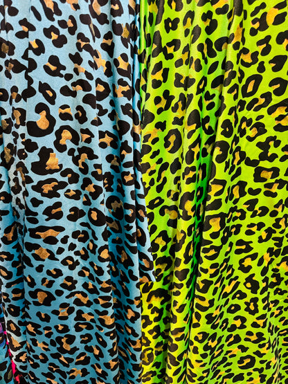 Leopard Exotic design metallic and non metallic nylon spandex 4-way stretch 58/60” High quality fabrics by AlexLAFabrics