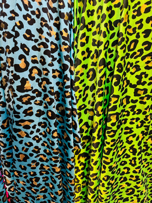Leopard Exotic design metallic and non metallic nylon spandex 4-way stretch 58/60” High quality fabrics by AlexLAFabrics