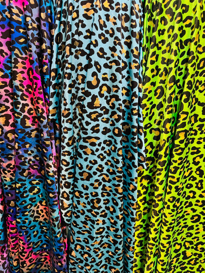 Leopard Exotic design metallic and non metallic nylon spandex 4-way stretch 58/60” High quality fabrics by AlexLAFabrics