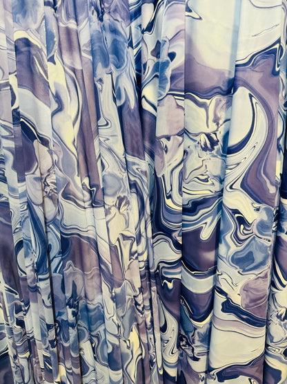 New Lava Abstract design Lavender/Blue nylon spandex and power mesh 4-way stretch 58/60” High quality fabrics by AlexLAFabrics
