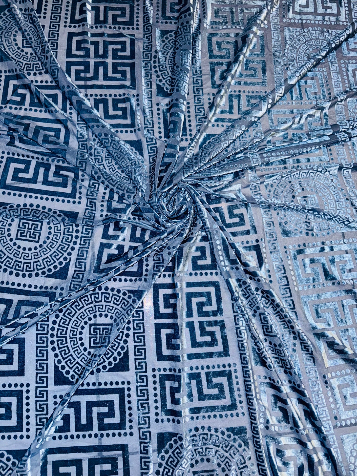 New Geometric fashion design luxury 4-way stretch burnout velvet 58/60” Sold by the YD.