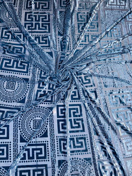 New Geometric fashion design luxury 4-way stretch burnout velvet 58/60” Sold by the YD.