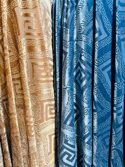 New Luxury Geometric fashion design on stretch burnout velvet 4-way stretch 58/60” High quality fabrics by AlexLAFabrics