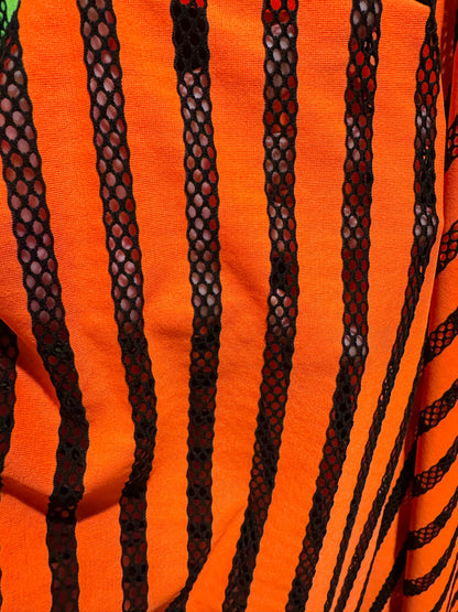 Striped design fishnet nylon spandex 4-way stretch 58/60” High quality fabrics by AlexLAFabrics