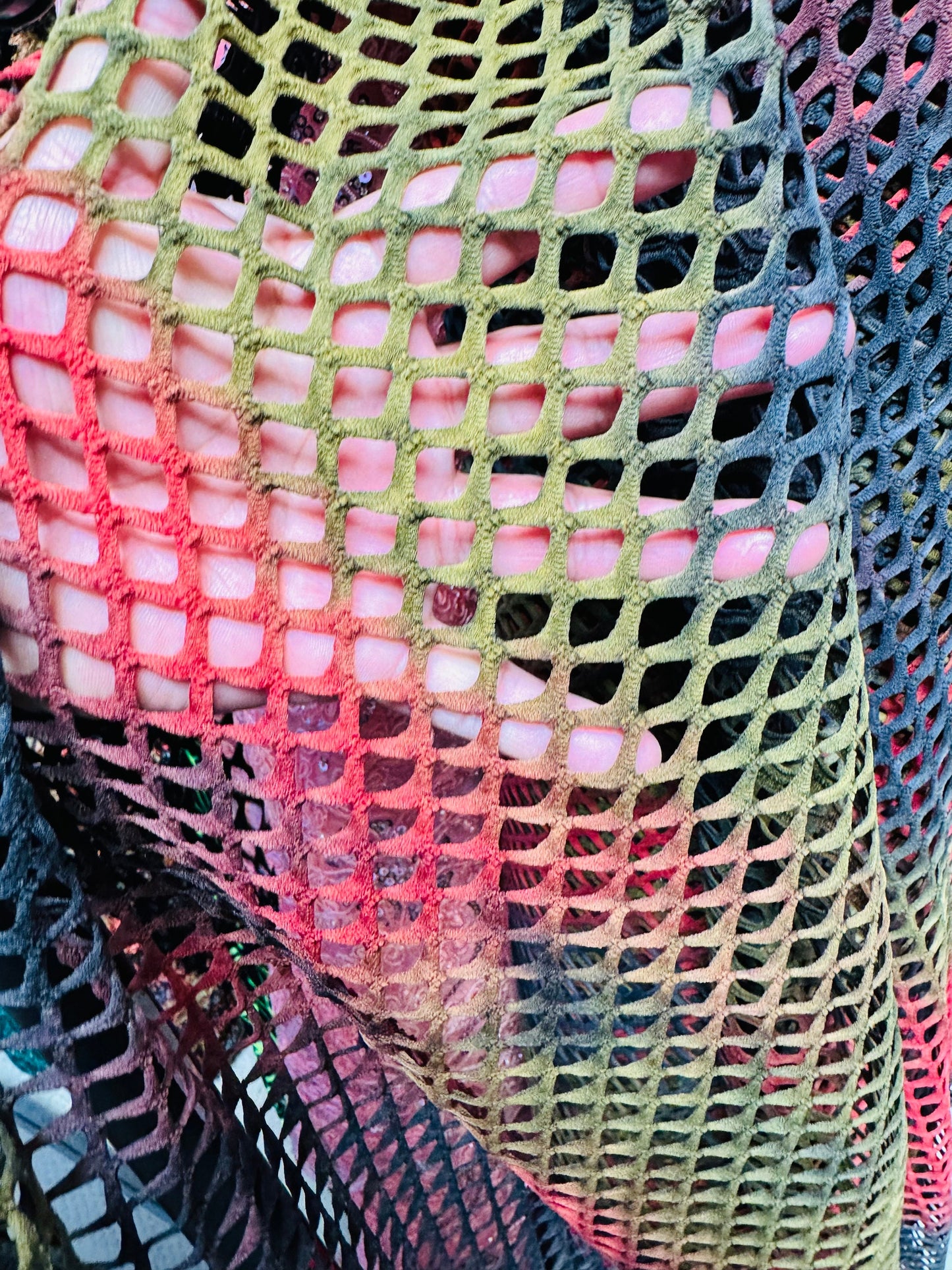 New tie dye fishnet 4-way spandex 58/60” High quality fabrics by AlexLAFabrics