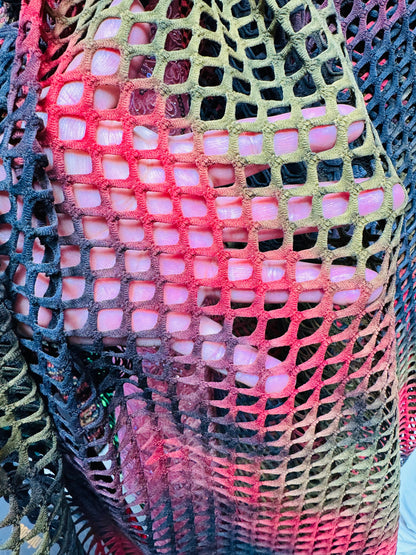 New tie dye fishnet 4-way spandex 58/60” High quality fabrics by AlexLAFabrics