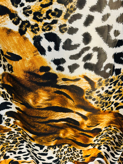 Safari Exotic Leopard design print on great quality of power mesh 4-way stretch 58/60” High quality fabrics by AlexLAFabrics