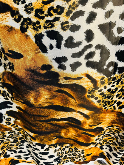 Safari Exotic Leopard design print on great quality of power mesh 4-way stretch 58/60” High quality fabrics by AlexLAFabrics