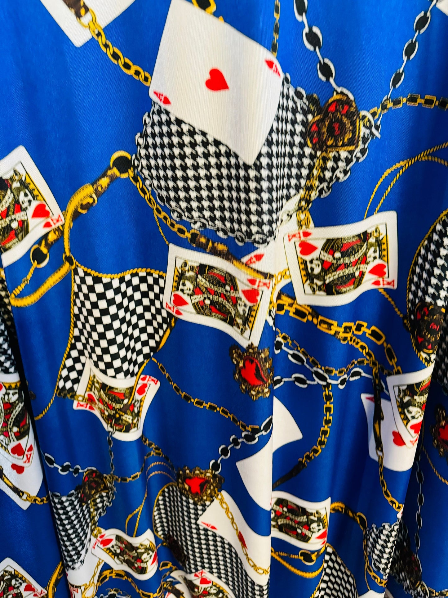 Playing cards design modern luxury design print on great quality of nylon spandex 4-way stretch 58/60” Sold by the YD.