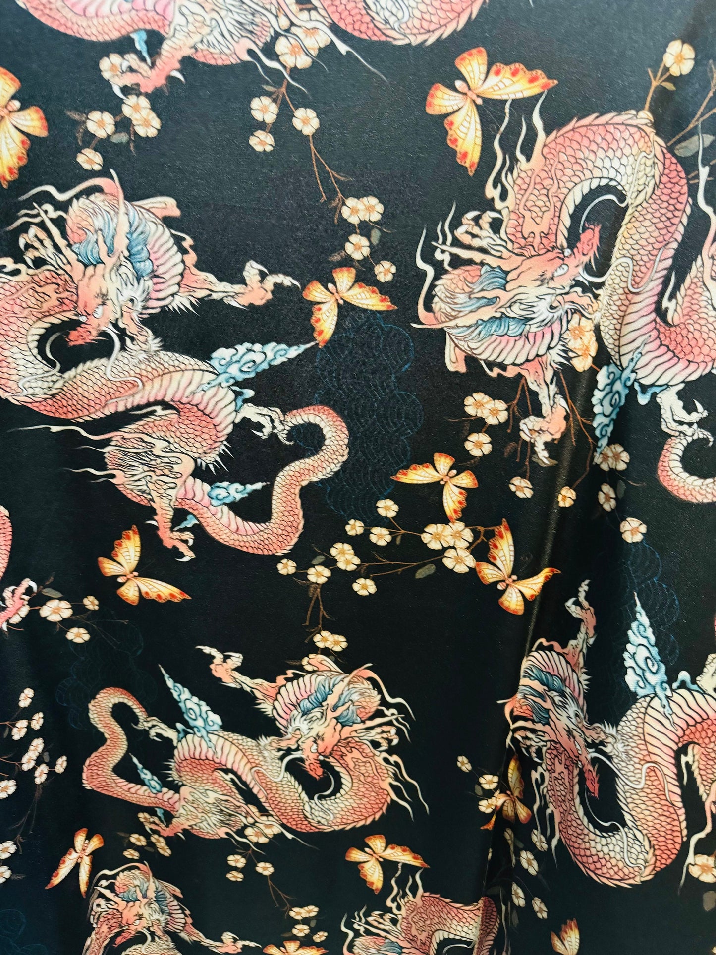 Exotic Dragon design print on great quality of nylon spandex 4-way stretch 58/60”