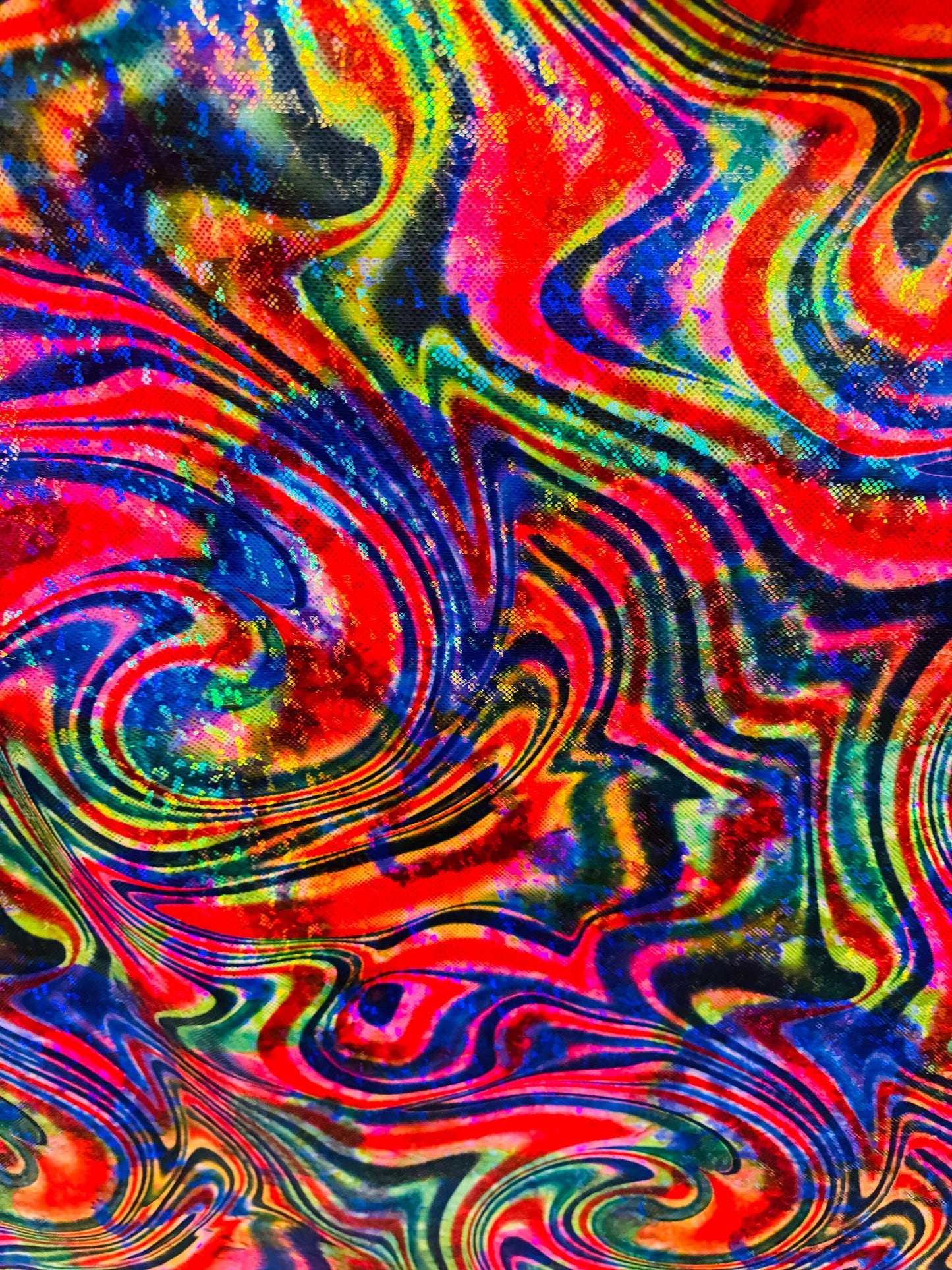 New Modern swirl abstract design on metallic shattered glass nylon spandex 4-way stretch 58/60” High quality fabrics by AlexLAFabrics