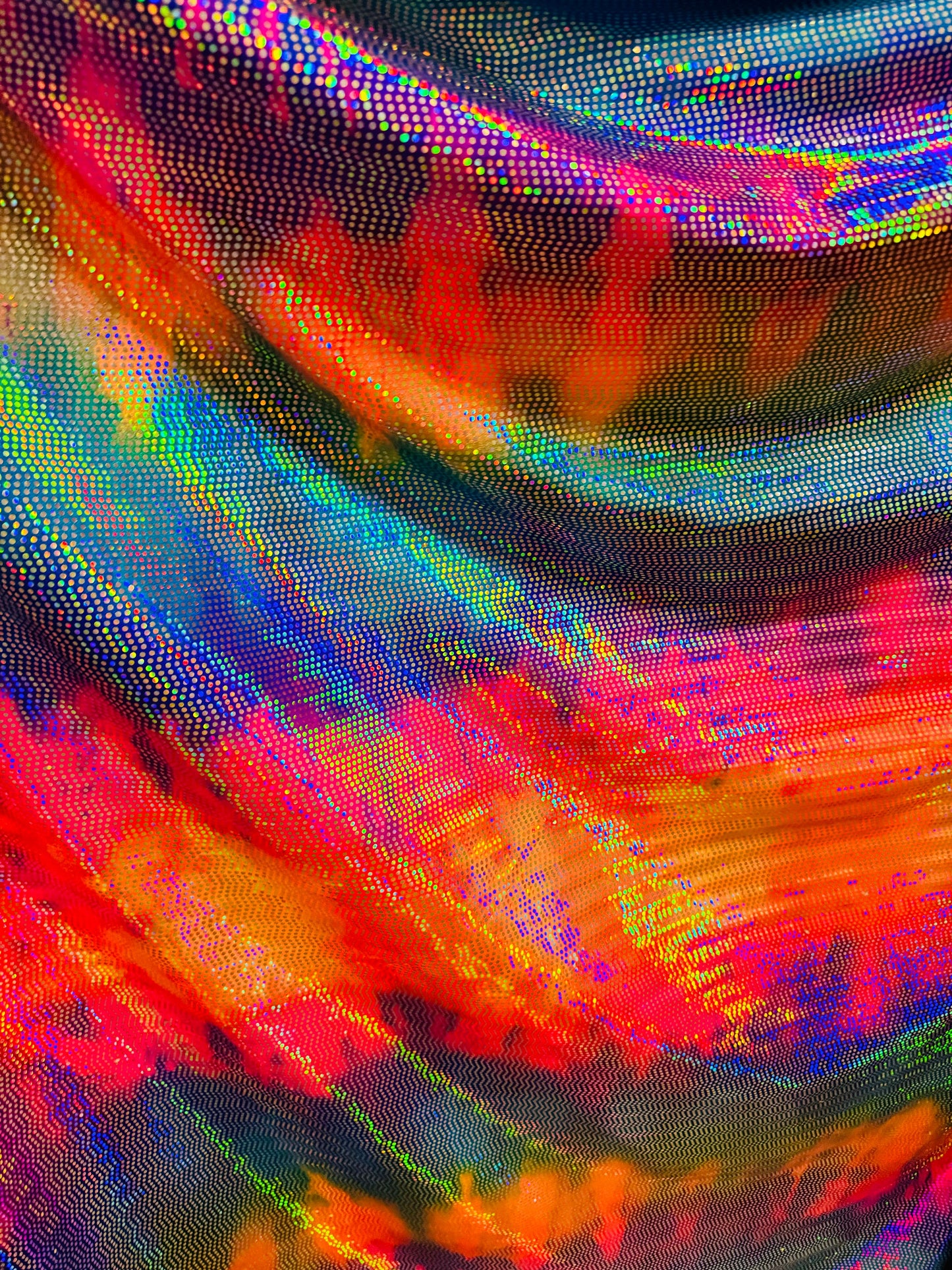 New Dragon and disco rainbow sequins on nylon spandex 4-way stretch rainbow color 58/60” High quality fabrics by AlexLAFabrics