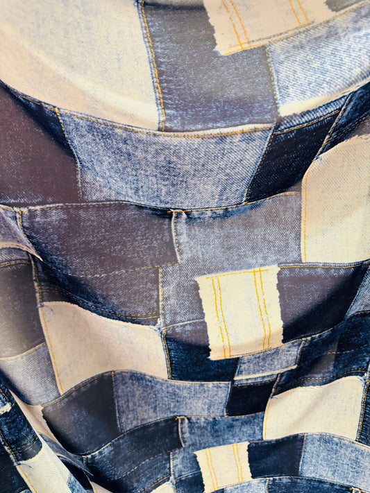 New Denim design print on great quality of power mesh 4-way stretch 58/60”