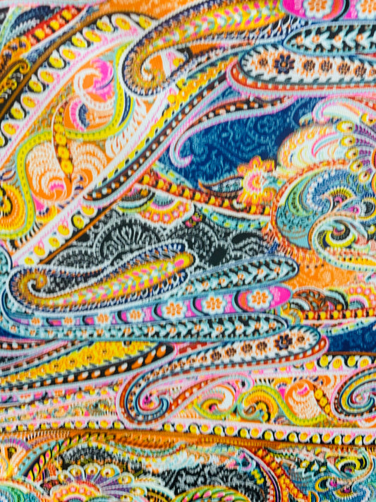New paisley Ludy design print on great quality of power mesh 4-way stretch 58/60”