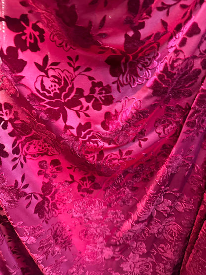 Deluxe burnout flower design 4-way stretch velvet 58/60” High quality fabrics by AlexLAFabrics