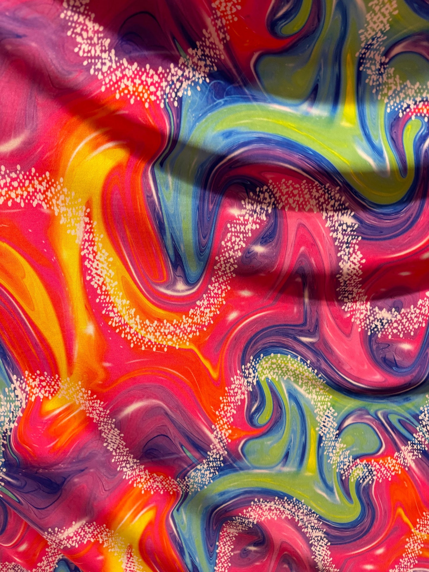 New modern abstract desk multicolor print on great quality of nylon spandex 4-way stretch 58/60”