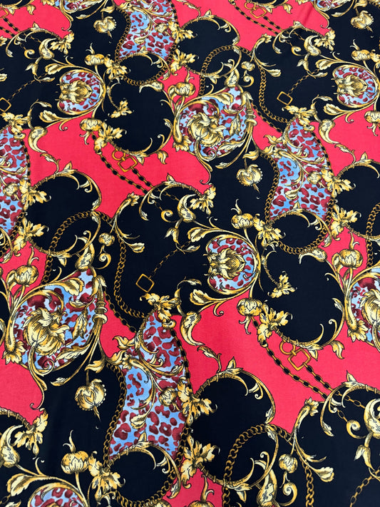 New modern Fashion design print on poly Spandex light weight 4-way stretch 58/60”