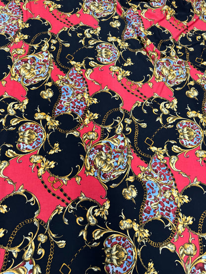 New modern Fashion design print on poly Spandex light weight 4-way stretch 58/60”