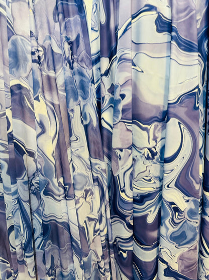 New Lava Abstract design Lavender/Blue nylon spandex and power mesh 4-way stretch 58/60” High quality fabrics by AlexLAFabrics