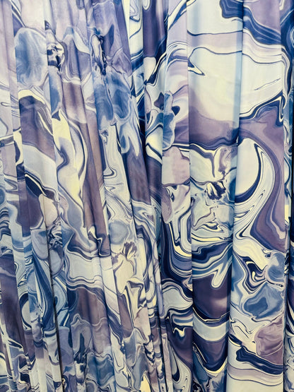 New Lava Abstract design Lavender/Blue nylon spandex and power mesh 4-way stretch 58/60” High quality fabrics by AlexLAFabrics
