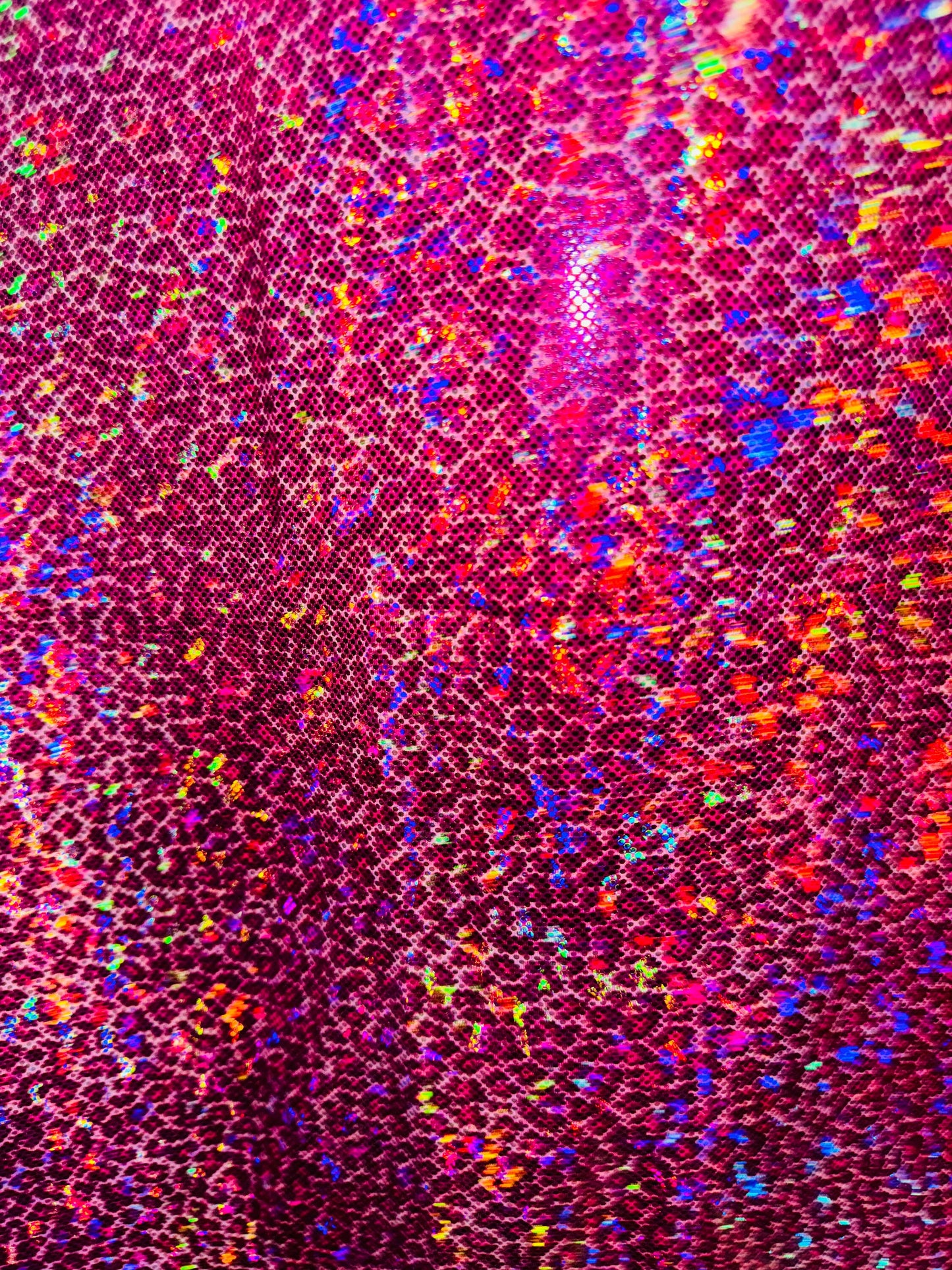 New Wild Cheetah small design on hologram metallic nylon spandex 4-way stretch 58/60” High quality fabrics by AlexLAFabrics