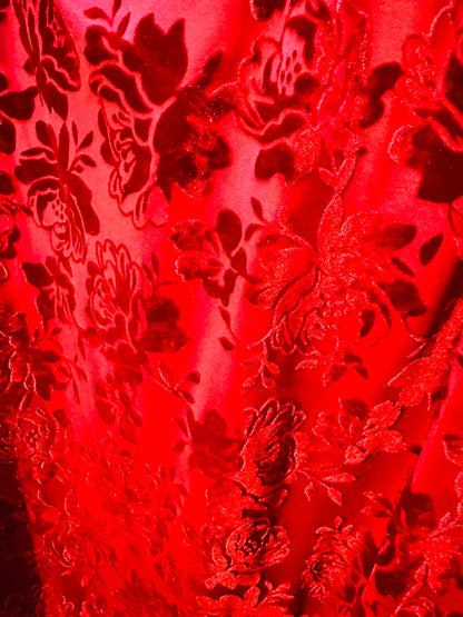 New Luxury burnout floral design 4-way stretch velvet 58/60” High Quality fabrics by AlexLAFabrics
