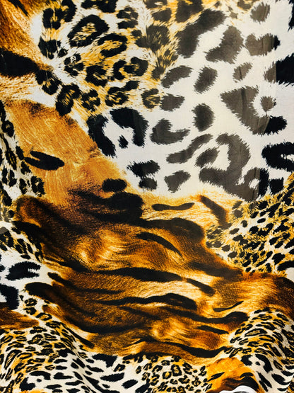 Safari Exotic Leopard design print on great quality of power mesh 4-way stretch 58/60” High quality fabrics by AlexLAFabrics