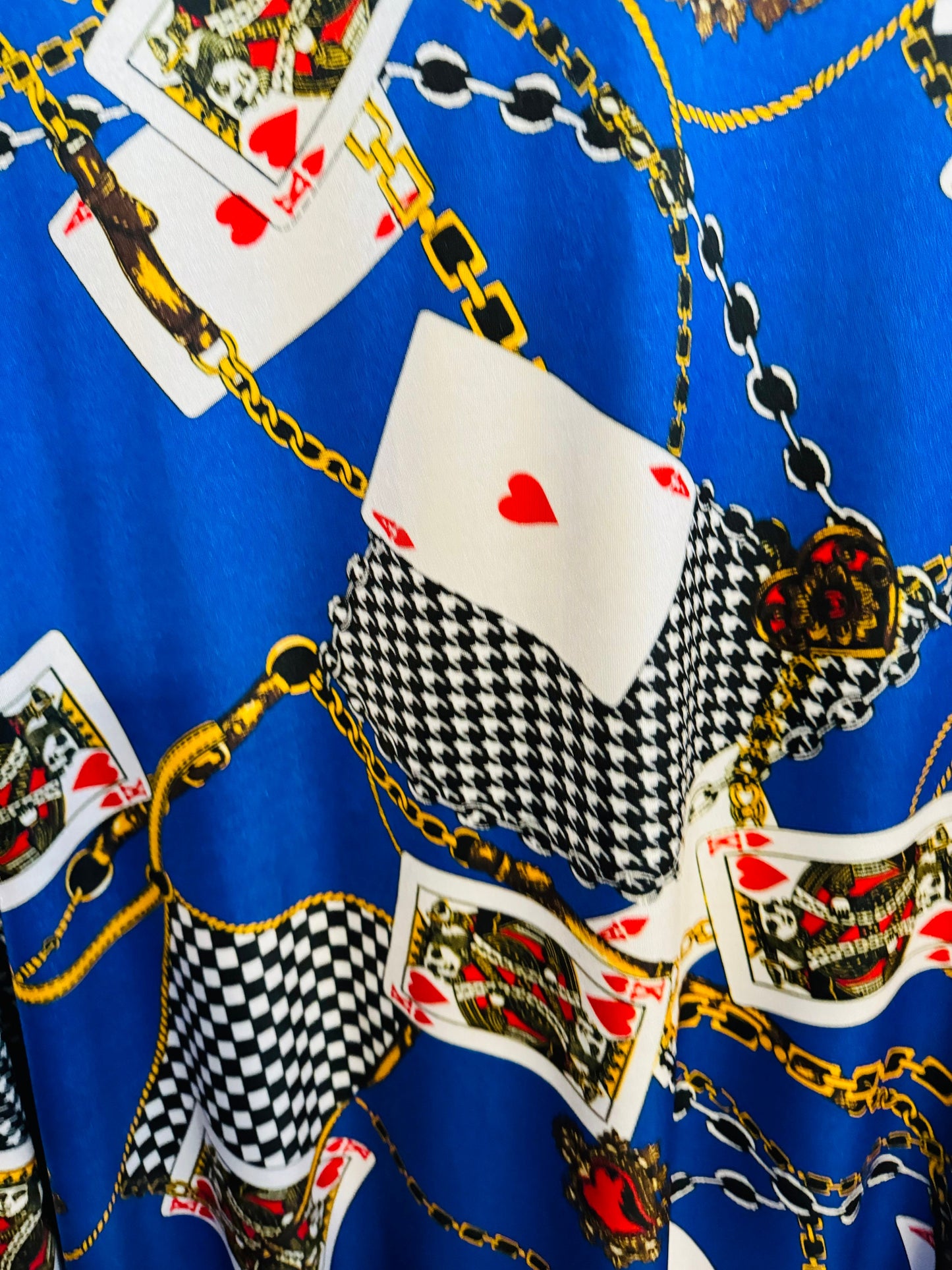 Playing cards design modern luxury design print on great quality of nylon spandex 4-way stretch 58/60” Sold by the YD.