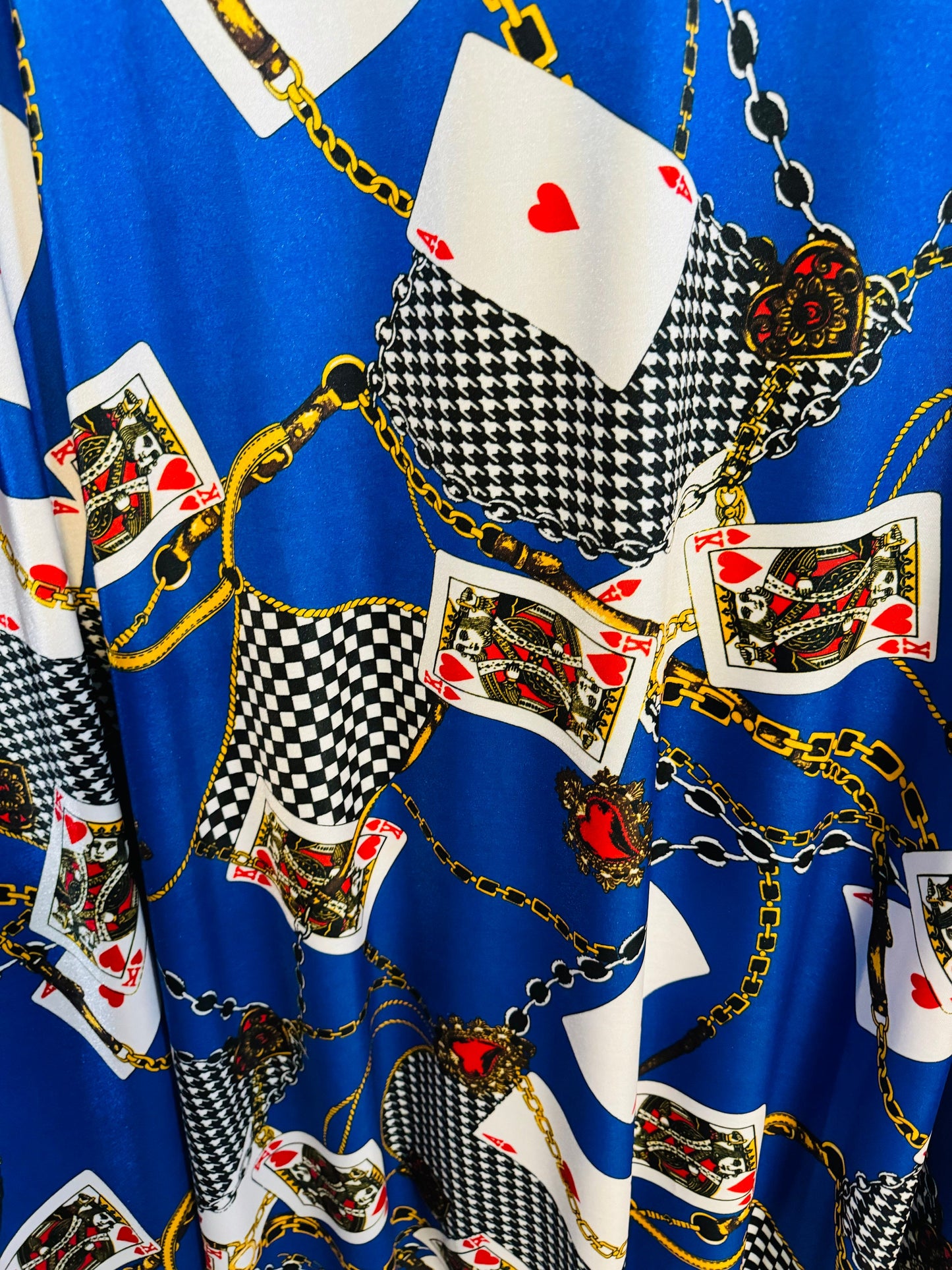 Playing cards design modern luxury design print on great quality of nylon spandex 4-way stretch 58/60” Sold by the YD.