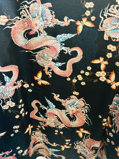 Exotic Dragon design print on great quality of nylon spandex 4-way stretch 58/60”