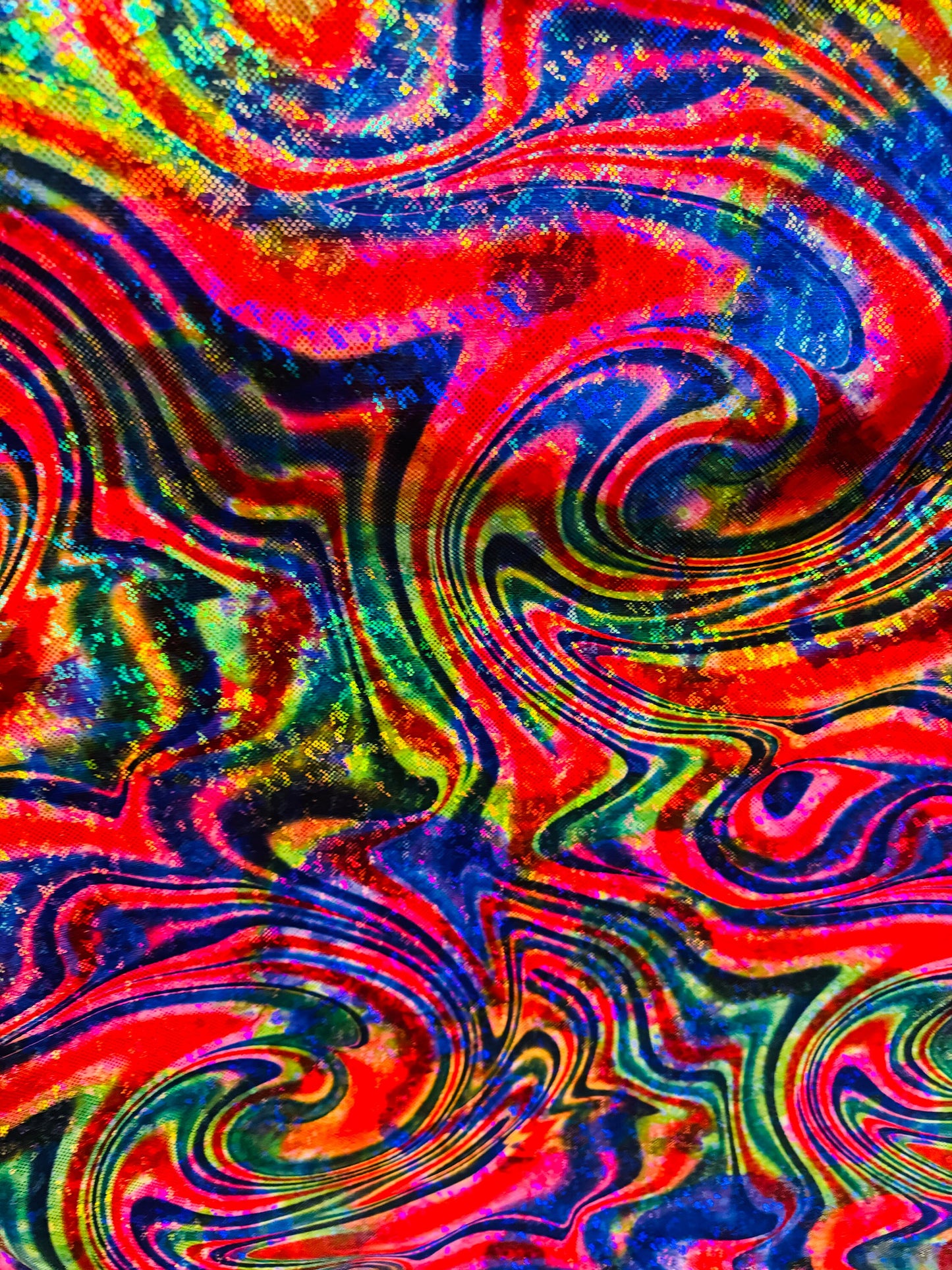 New Modern swirl abstract design on metallic shattered glass nylon spandex 4-way stretch 58/60” High quality fabrics by AlexLAFabrics