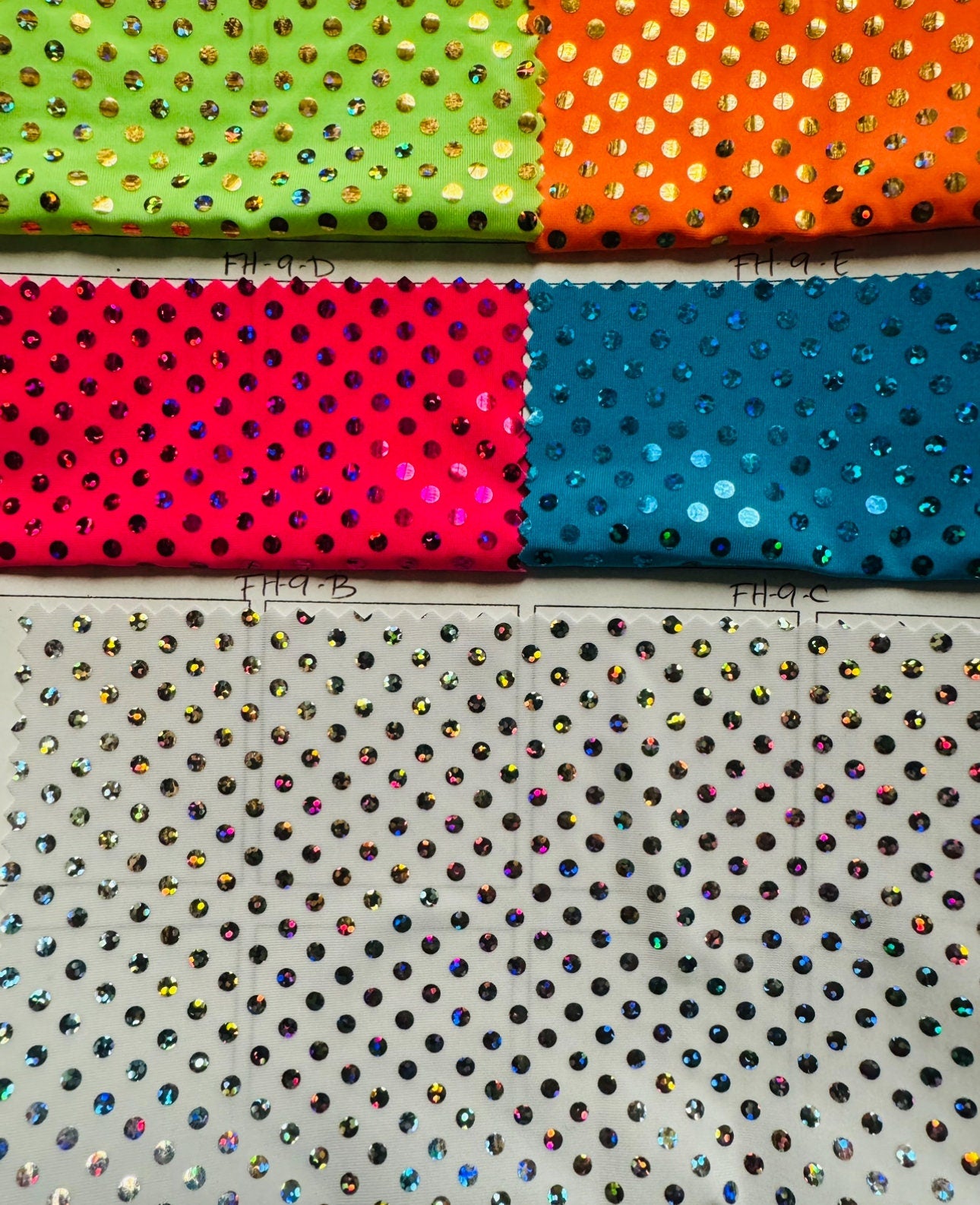 New Hologram Trans sequins on spandex base 4-way stretch 58/60” High quality fabrics by AlexLAFabrics