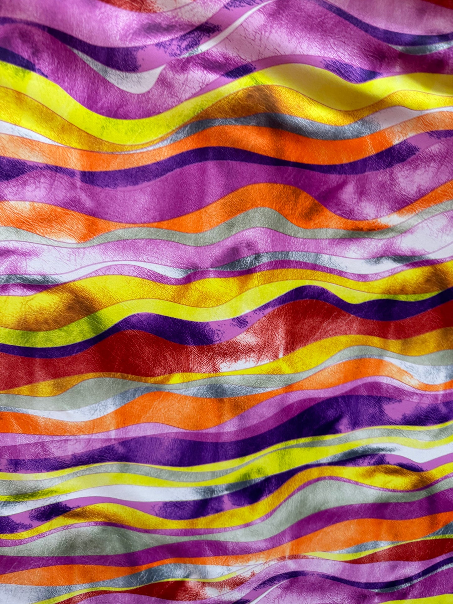 New wavy abstract design multicolor print on great quality of nylon spandex 4-way stretch 58/60”